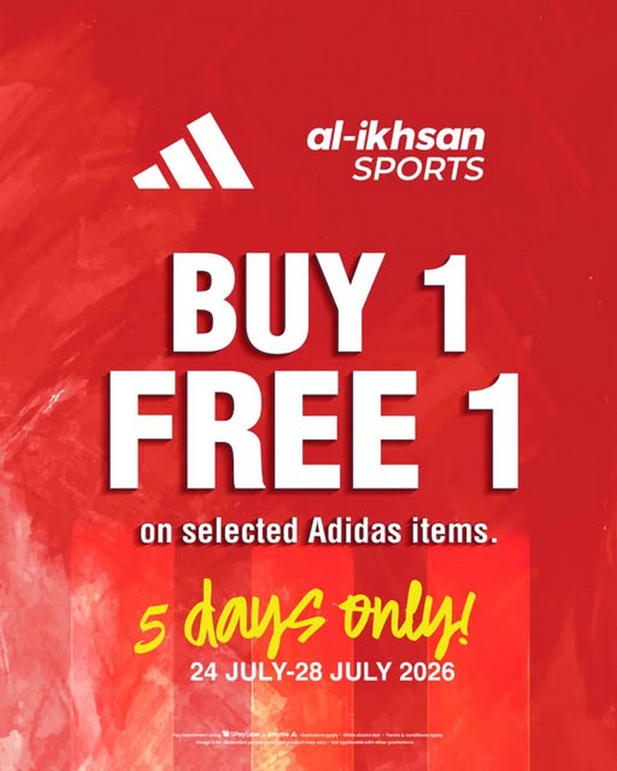 Al-Ikhsan-Sports-Buy-1-Free-1-adidas-Products-Promotion 24-28 July 2026: Al-Ikhsan Sports Buy 1 Free 1 adidas Products Promotion: Limited 5 Days Sportswear Deal at Selected Stores