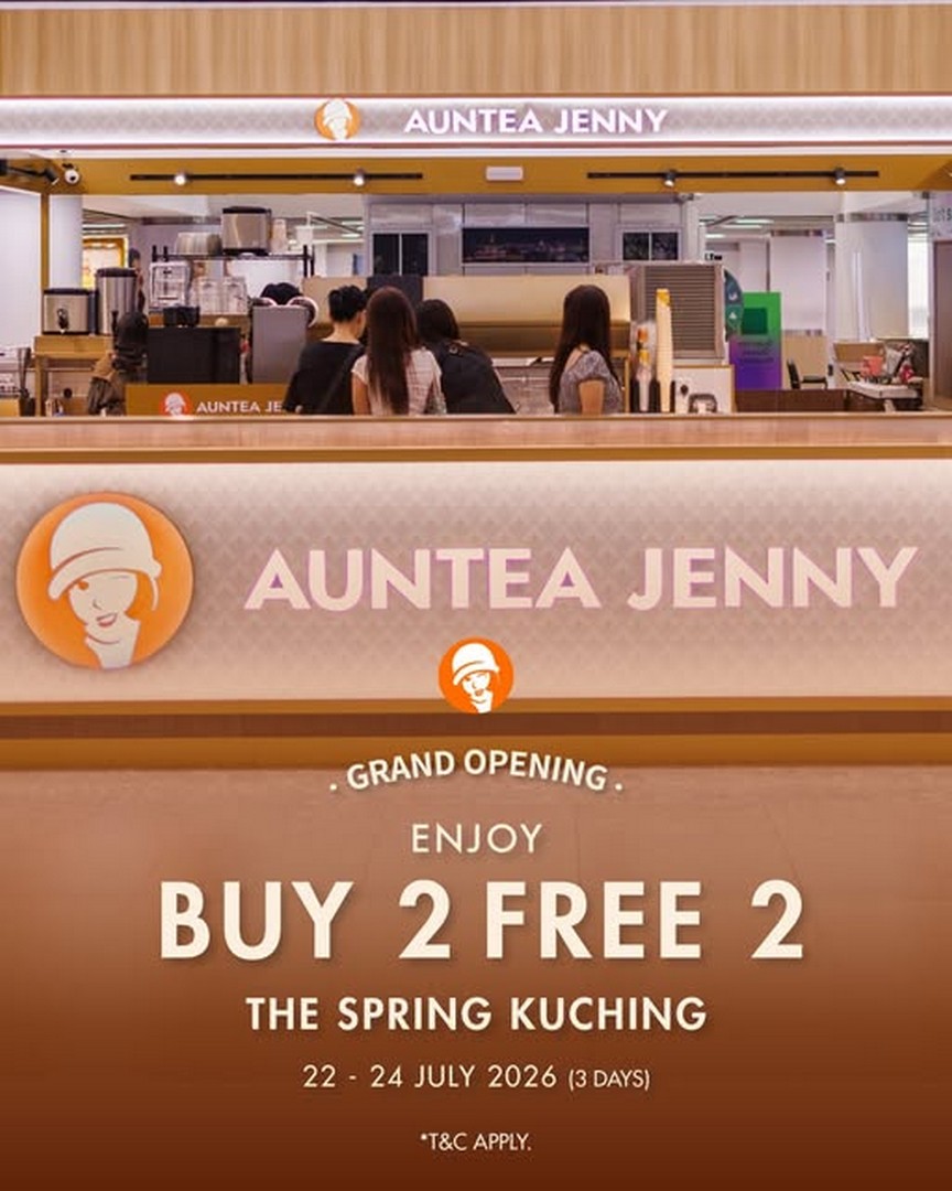 Auntea-Jenny-Malaysia-Opening-Promotion-at-The-Spring-Kuching 22-24 July 2026: Auntea Jenny Malaysia Opening Promotion at The Spring Kuching: Buy 2 Free 2 Bubble Tea Celebration Event in East Malaysia