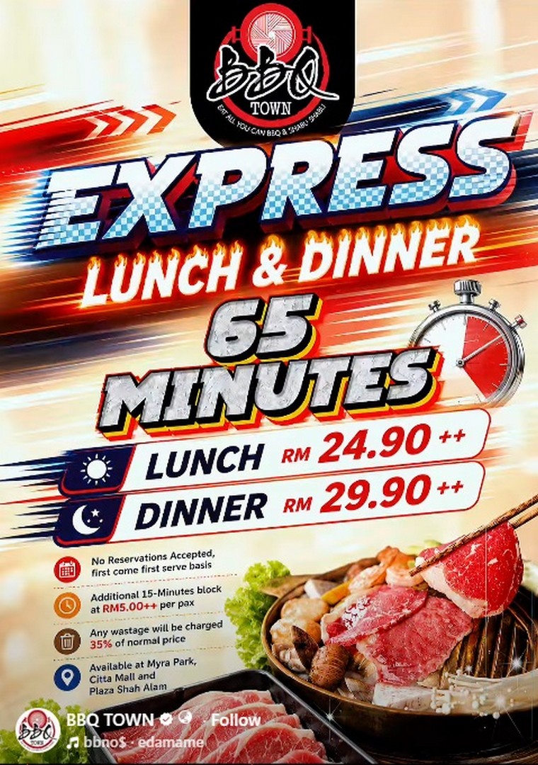 BBQ-TOWN-Express-Buffet-Promotion-Enjoy-Affordable-Lunch 20-24 July 2026: BBQ TOWN Express Buffet Promotion, Enjoy Affordable Lunch and Dinner Buffet Deals at RM24.90++ and RM29.90++