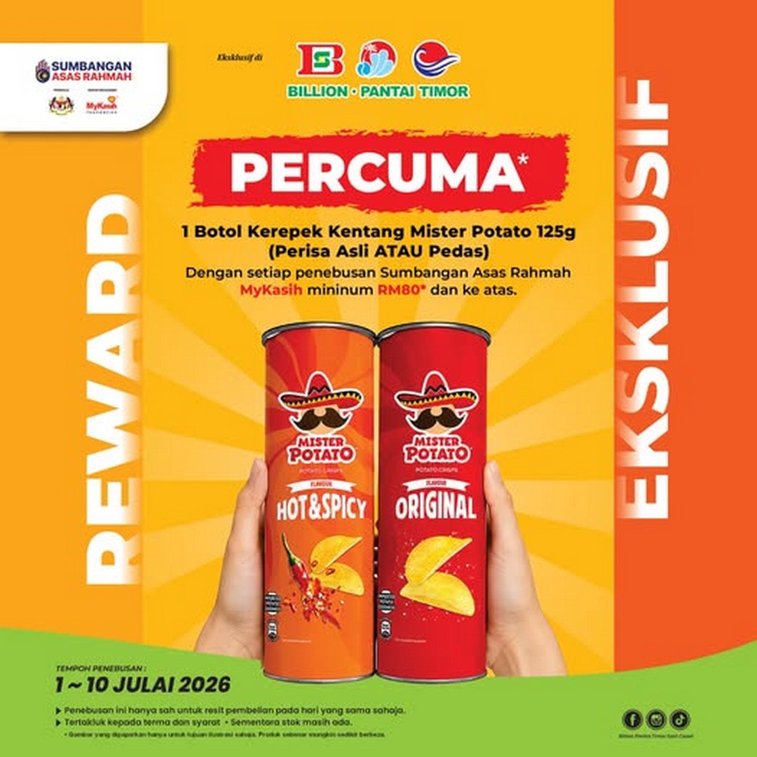BILLION-Malaysia-Free-Mr.-Potato-Promotion 1-10 July 2026: BILLION Malaysia Free Mr. Potato Promotion with Daily Essentials Purchase – Enjoy Extra Rewards While You Shop