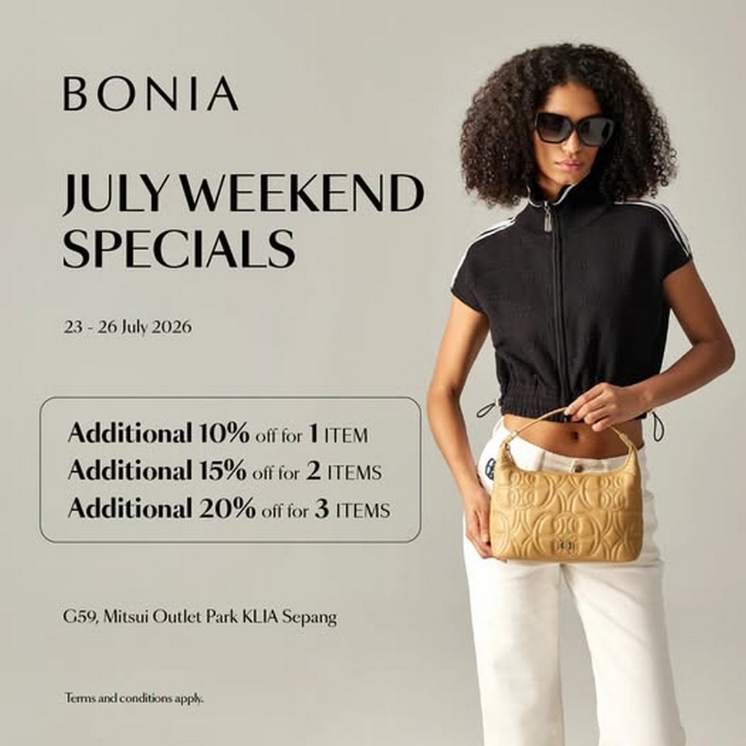BONIA-Weekend-Special-Promotion-with-Extra-Savings-Up-to-20 23-26 July 2026: BONIA: Weekend Special Promotion with Extra Savings Up to 20% Off at Mitsui Outlet Park KLIA Sepang