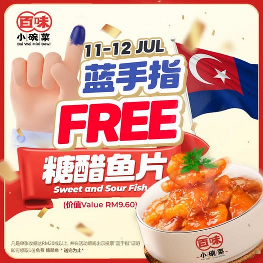 Bai-Wei-Johor-State-Election-Promotion-–-Free-Sweet-and-Sour-Fish-Slices 11-12 July 2026: Bai Wei Johor State Election Promotion – Free Sweet and Sour Fish Slices with RM20 Spend at Austin & Sutera