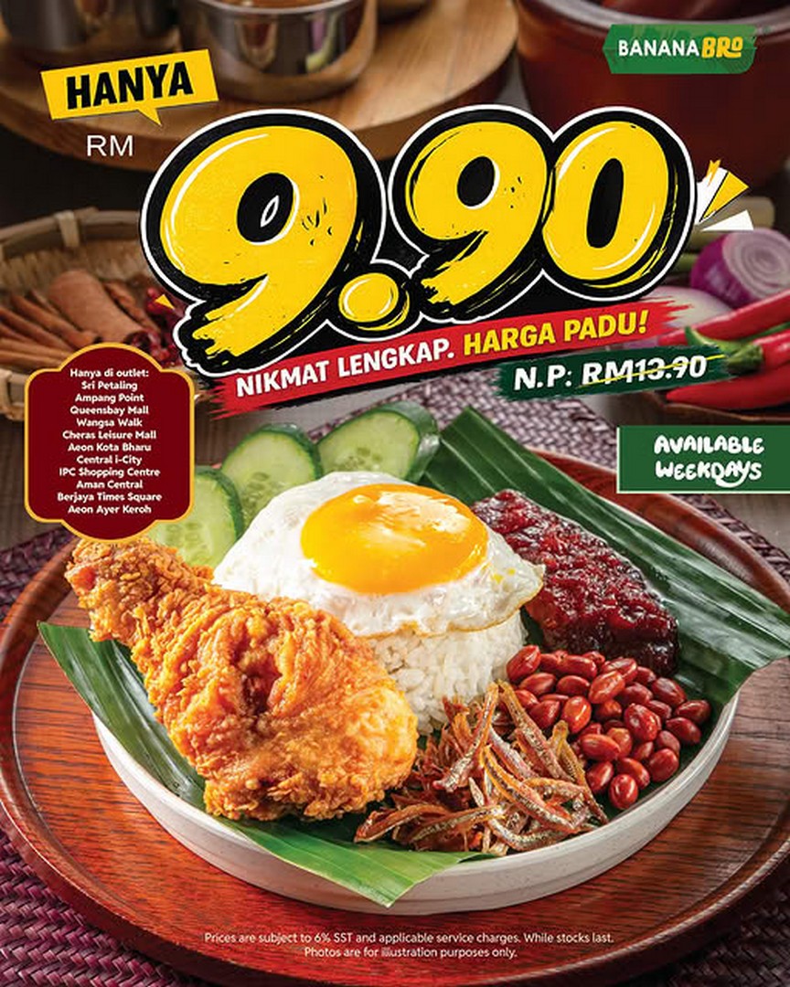 BananaBro-RM9.90-Complete-Meal-Promotion 23 July 2026 onwards: BananaBro RM9.90 Complete Meal Promotion – Enjoy Nasi Lemak with BBro Fried Chicken at Selected Malaysia Outlets