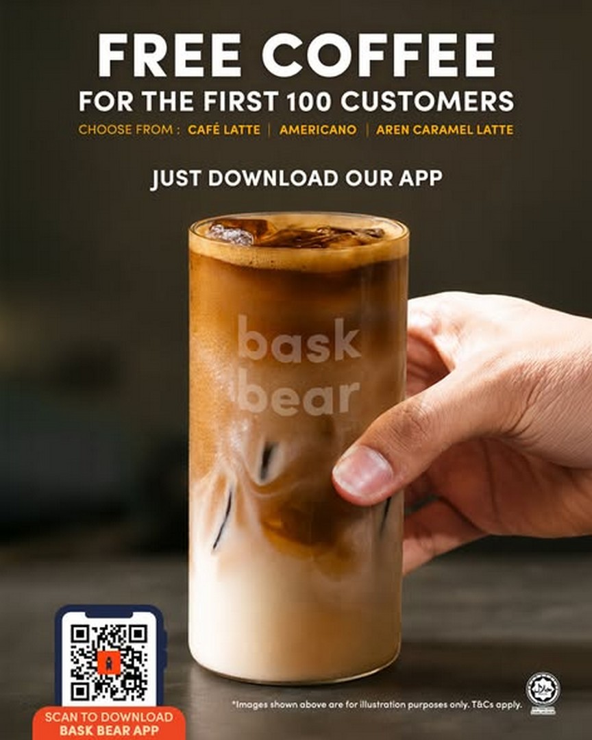 Bask-Bear-Coffee-Setapak-Central-Mall-Grand-Opening-FREE-1 17 July 2026: Bask Bear Coffee Setapak Central Mall Grand Opening FREE Coffee Giveaway Promotion – First 100 Customers Can Enjoy Complimentary Coffee in Malaysia