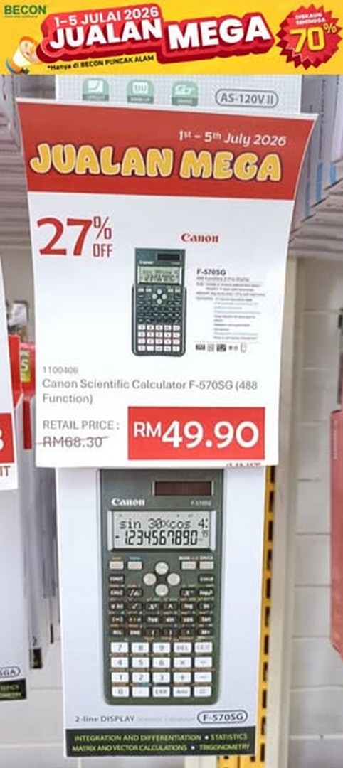 Becon-Stationery-Mega-Sale-with-Up-to-70-OFF-1 1-5 July 2026: Becon Stationery Mega Sale with Up to 70% OFF and Buy 1 Free 1 Deals at Nature's Peak Becon Puncak Alam for 5 Days Only