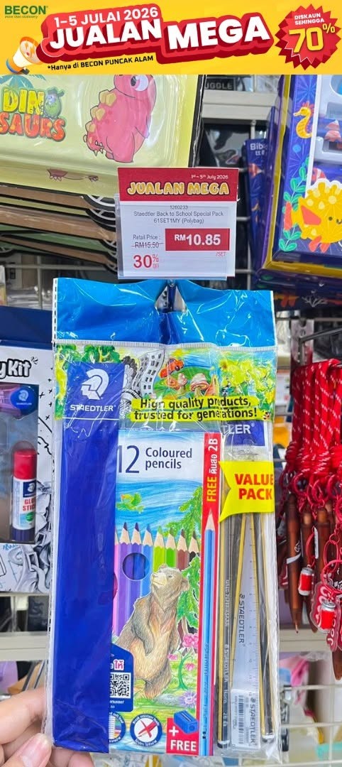 Becon-Stationery-Mega-Sale-with-Up-to-70-OFF-11 1-5 July 2026: Becon Stationery Mega Sale with Up to 70% OFF and Buy 1 Free 1 Deals at Nature's Peak Becon Puncak Alam for 5 Days Only
