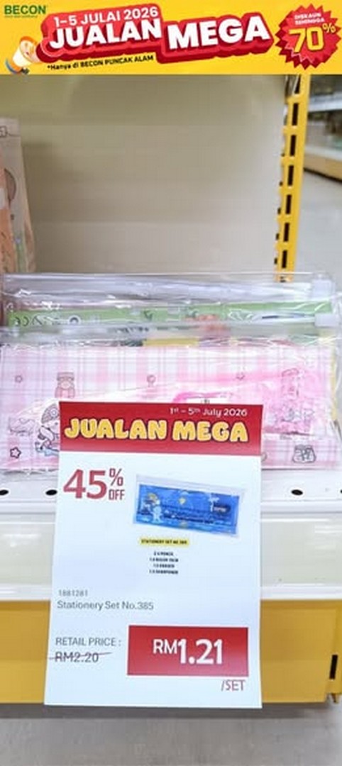 Becon-Stationery-Mega-Sale-with-Up-to-70-OFF-2 1-5 July 2026: Becon Stationery Mega Sale with Up to 70% OFF and Buy 1 Free 1 Deals at Nature's Peak Becon Puncak Alam for 5 Days Only