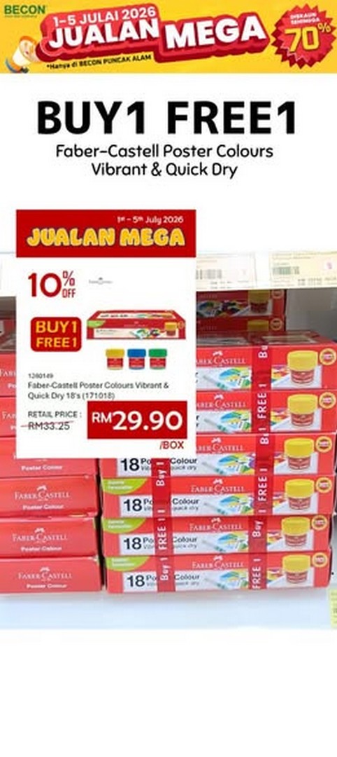 Becon-Stationery-Mega-Sale-with-Up-to-70-OFF-3 1-5 July 2026: Becon Stationery Mega Sale with Up to 70% OFF and Buy 1 Free 1 Deals at Nature's Peak Becon Puncak Alam for 5 Days Only