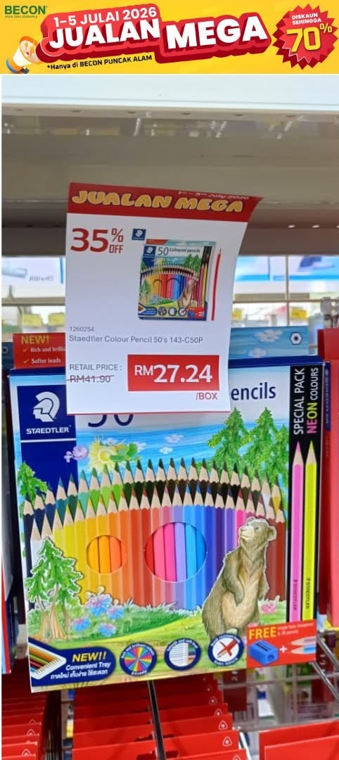 Becon-Stationery-Mega-Sale-with-Up-to-70-OFF-7 1-5 July 2026: Becon Stationery Mega Sale with Up to 70% OFF and Buy 1 Free 1 Deals at Nature's Peak Becon Puncak Alam for 5 Days Only
