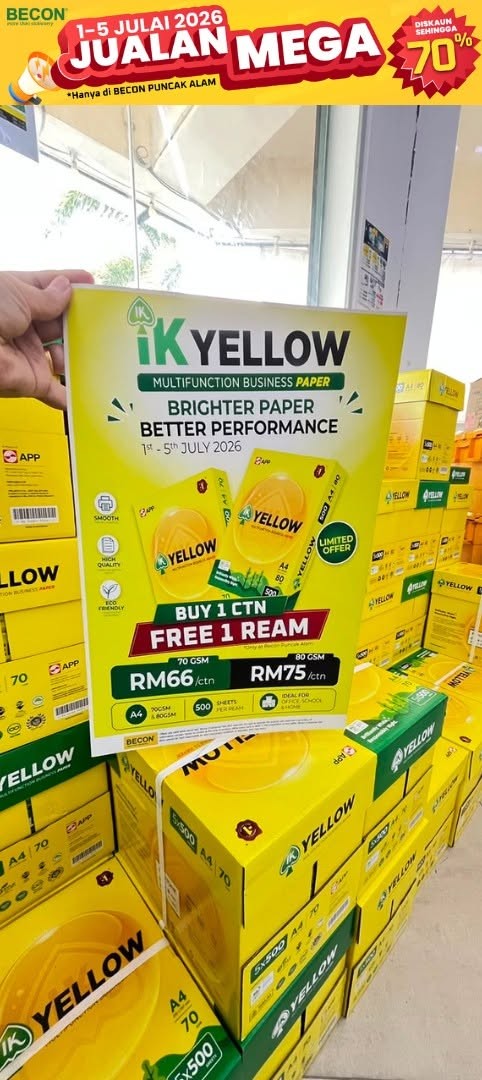 Becon-Stationery-Mega-Sale-with-Up-to-70-OFF-8 1-5 July 2026: Becon Stationery Mega Sale with Up to 70% OFF and Buy 1 Free 1 Deals at Nature's Peak Becon Puncak Alam for 5 Days Only
