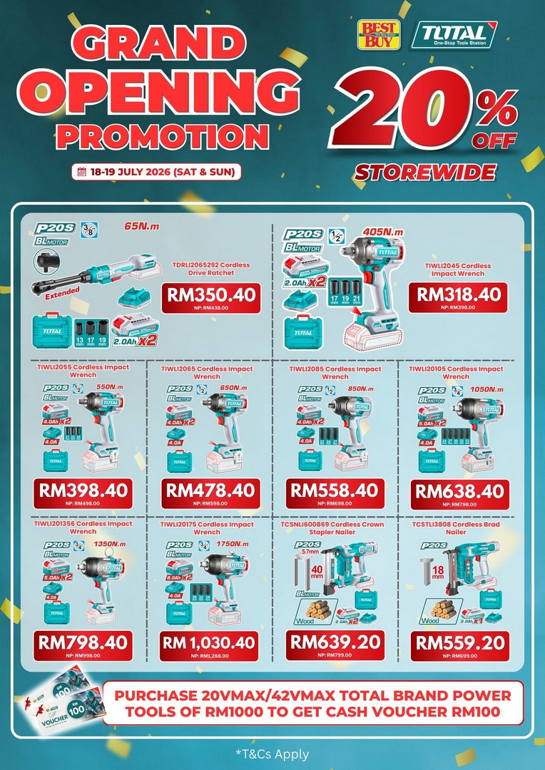 BestBuy-Malaysia-Grand-Opening-Promotion-–-Enjoy-20-Storewide-Discount-5 18-19 July 2026: BestBuy Malaysia Grand Opening Promotion – Enjoy 20% Storewide Discount, Power Tools Rewards and Exclusive Opening Deals in Johor Bahru