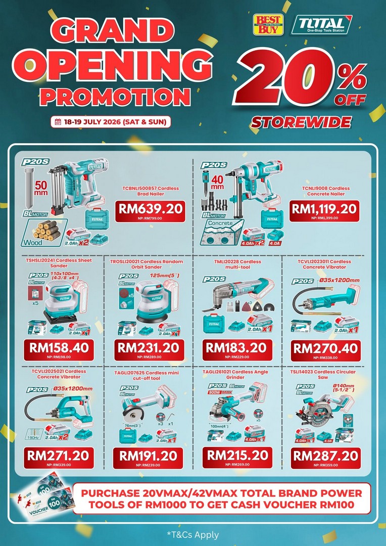 BestBuy-Malaysia-Grand-Opening-Promotion-–-Enjoy-20-Storewide-Discount-6 18-19 July 2026: BestBuy Malaysia Grand Opening Promotion – Enjoy 20% Storewide Discount, Power Tools Rewards and Exclusive Opening Deals in Johor Bahru