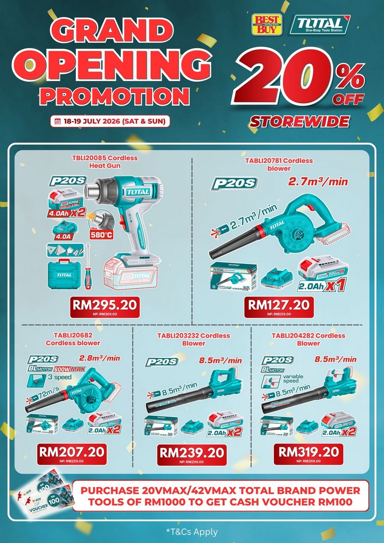 BestBuy-Malaysia-Grand-Opening-Promotion-–-Enjoy-20-Storewide-Discount-9 18-19 July 2026: BestBuy Malaysia Grand Opening Promotion – Enjoy 20% Storewide Discount, Power Tools Rewards and Exclusive Opening Deals in Johor Bahru