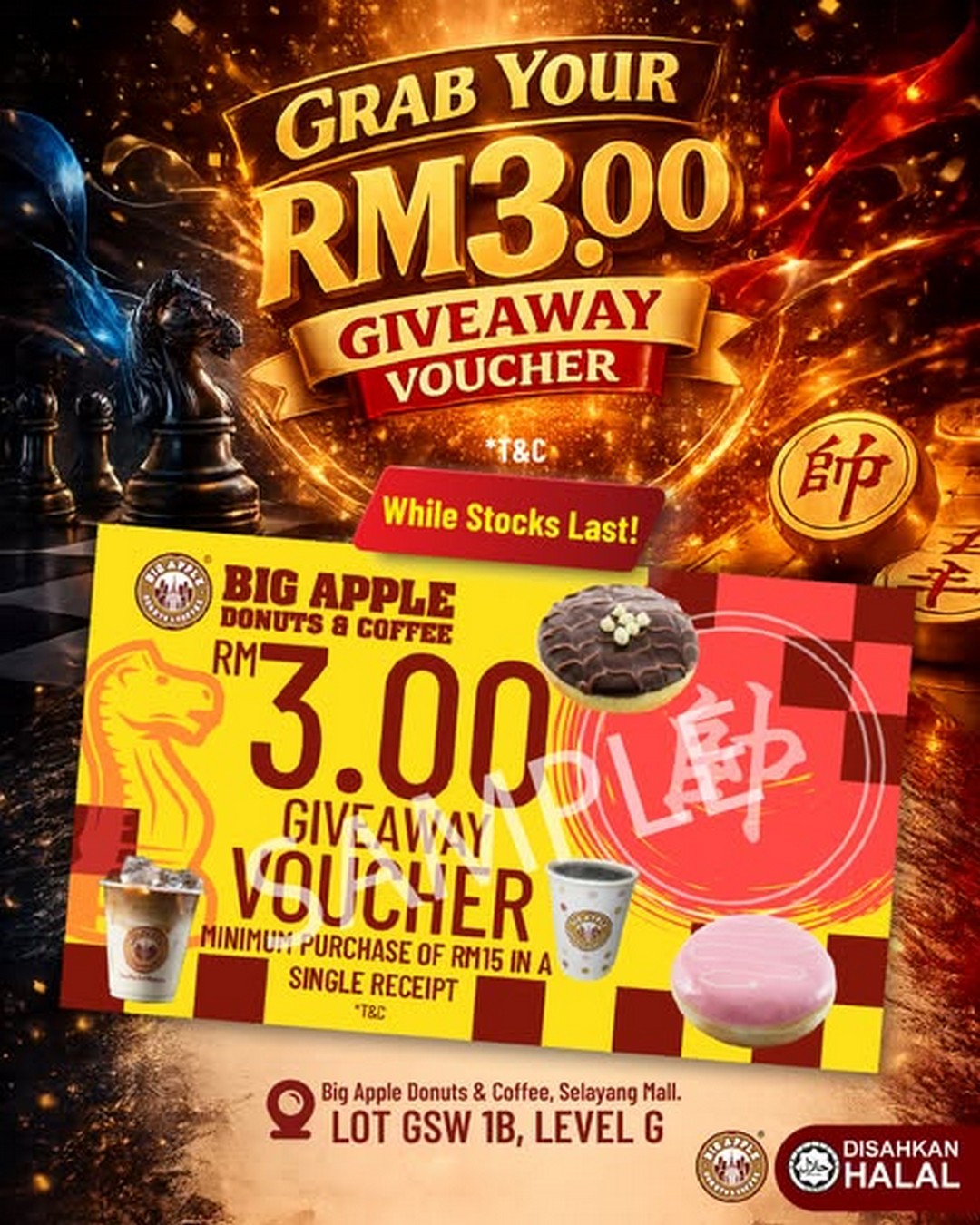 Big-Apple-Donuts-Coffee-Malaysia-Chess-Xiang-Qi-Tournament-1 24 July 2026 onwards: Big Apple Donuts & Coffee Malaysia Chess & Xiang-Qi Tournament Promotion with RM3 Voucher Giveaway and Free Donuts Deal at Selayang Mall