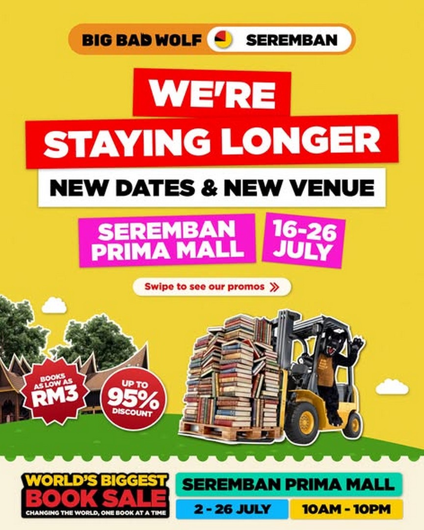 Big-Bad-Wolf-Books-Extended-Book-Sale 16–26 July 2026: Big Bad Wolf Books Extended Book Sale Promotion at Seremban Prima Mall with Gold Bar Lucky Draw, Triple Lucky Draw Entries and Happy Hour Deals