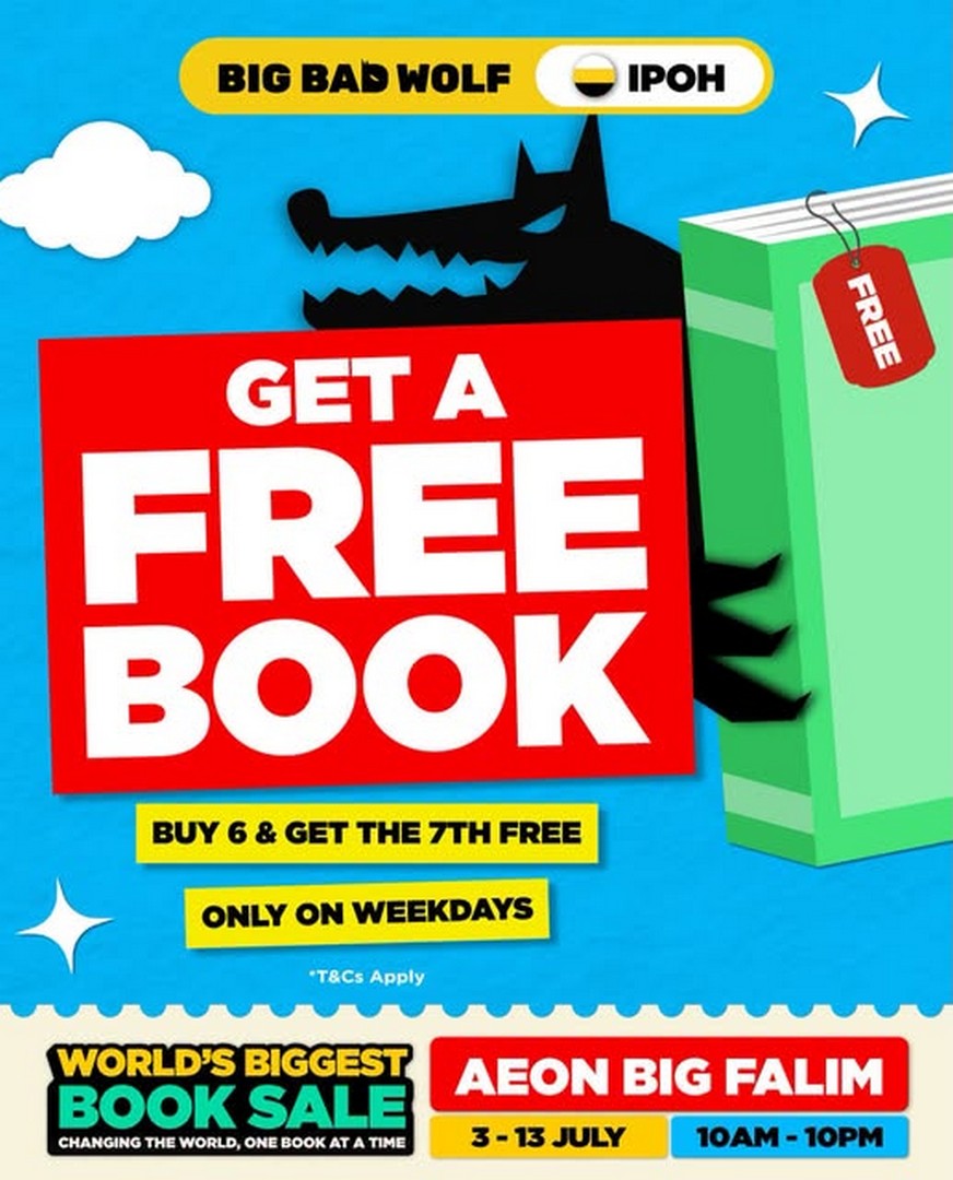 Big-Bad-Wolf-Books-Malaysia-Free-Book-Promotion-at-BBW-Ipoh 6-9 July 2026: Big Bad Wolf Books Malaysia Free Book Promotion at BBW Ipoh – Buy 6 Books and Get the 7th Book FREE at AEON BIG Falim