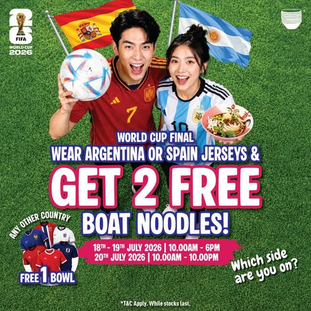 Boat-Noodle-Malaysia-World-Cup-Jersey-Giveaway-Promotion 18-20 July 2026: Boat Noodle Malaysia World Cup Jersey Giveaway Promotion – Wear Your National Team Colours and Enjoy FREE Pathumthani Chicken Rice Noodles