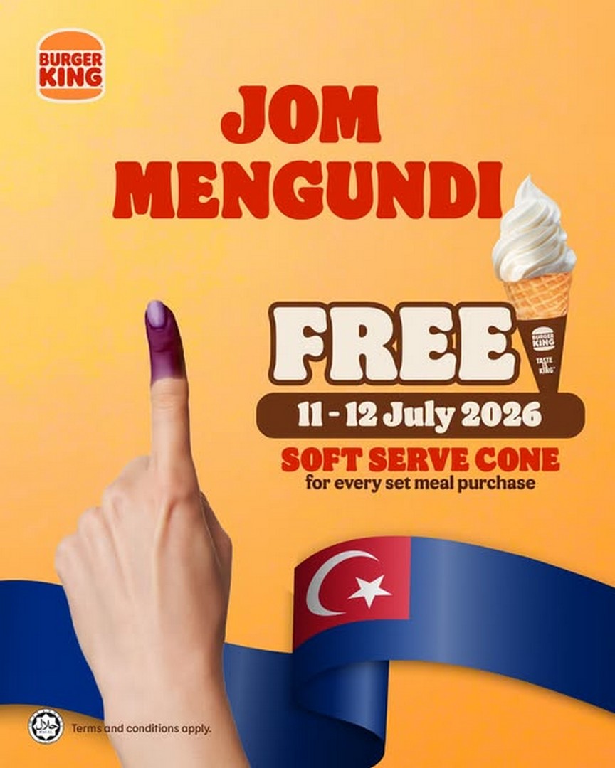 Burger-King-Malaysia-Free-Soft-Serve-Cone-Promotion 11-12 July 2026: Burger King Malaysia Free Soft Serve Cone Promotion After Voting – Enjoy a Free Treat with Any Set Meal Purchase