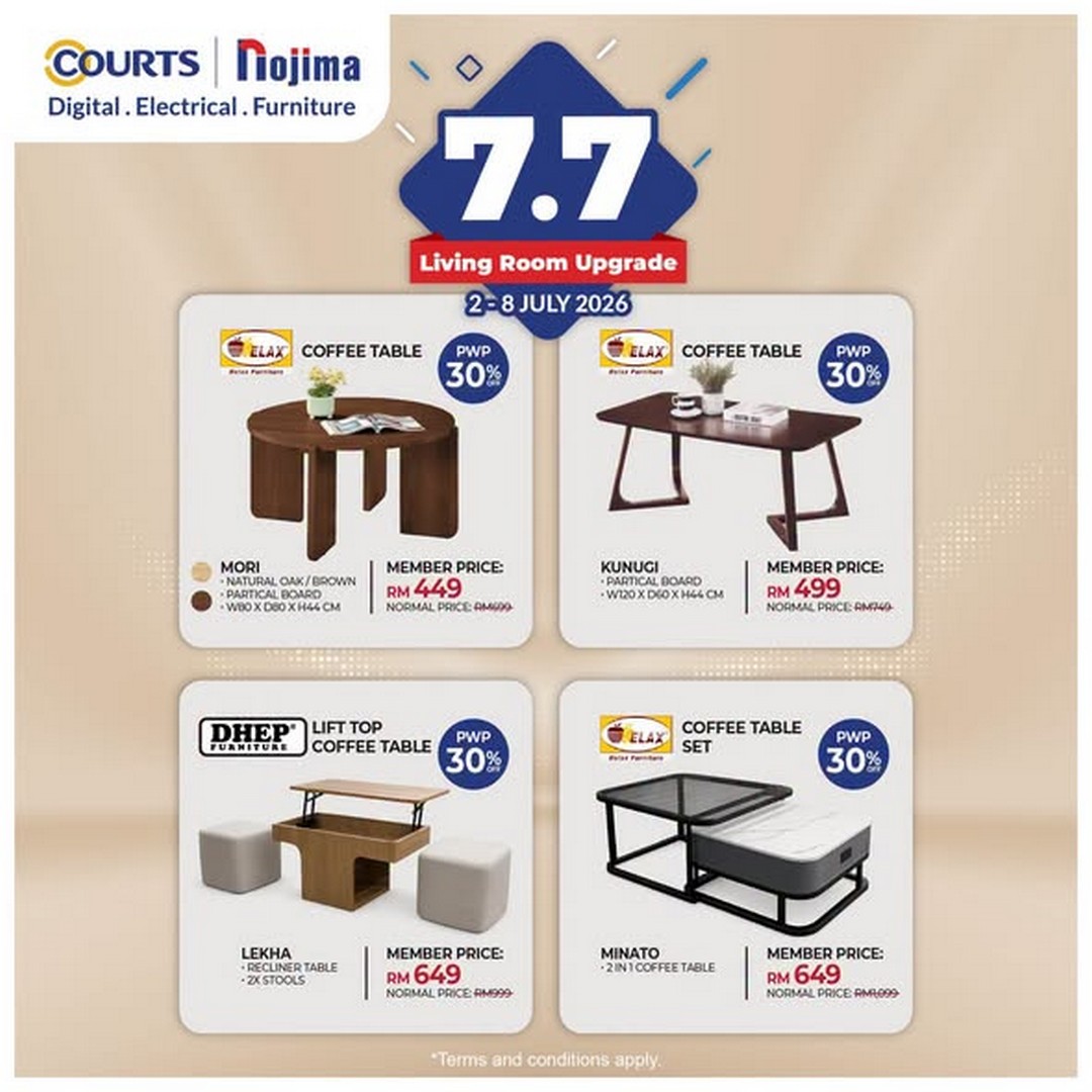 COURTS-Malaysia-7.7-Living-Room-Upgrade-Promotion-3 2-8 July 2026: COURTS Malaysia 7.7 Living Room Upgrade Promotion – Save Up to 60% on Sofas, Coffee Tables and More
