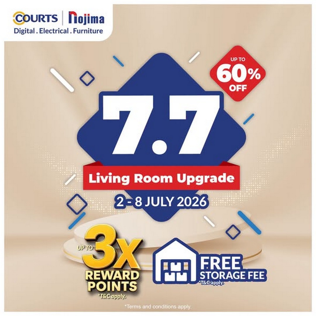 COURTS-Malaysia-7.7-Living-Room-Upgrade-Promotion 2-8 July 2026: COURTS Malaysia 7.7 Living Room Upgrade Promotion – Save Up to 60% on Sofas, Coffee Tables and More