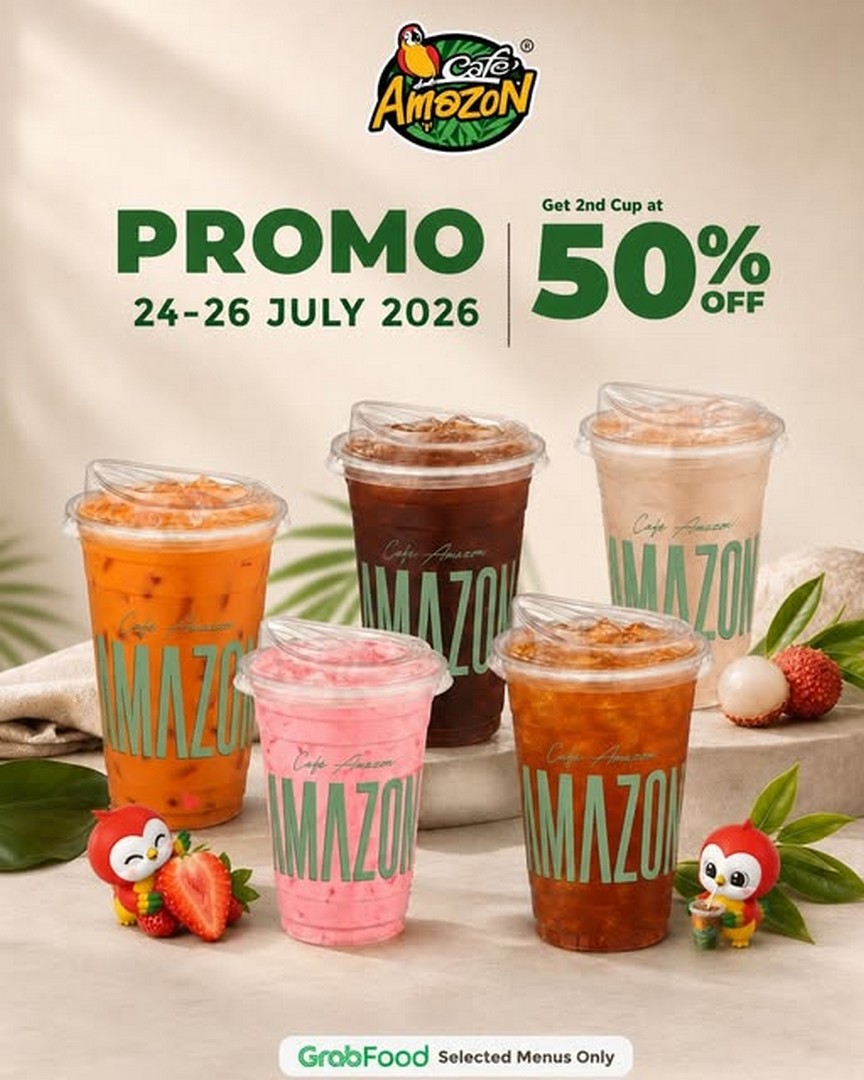 Cafe-Amazon-Malaysia-50-OFF-Second-Drink-Promotion-on-GrabFood 24-26 July 2026: Café Amazon Malaysia 50% OFF Second Drink Promotion on GrabFood – Enjoy Refreshing Beverage Deals for a Limited Time