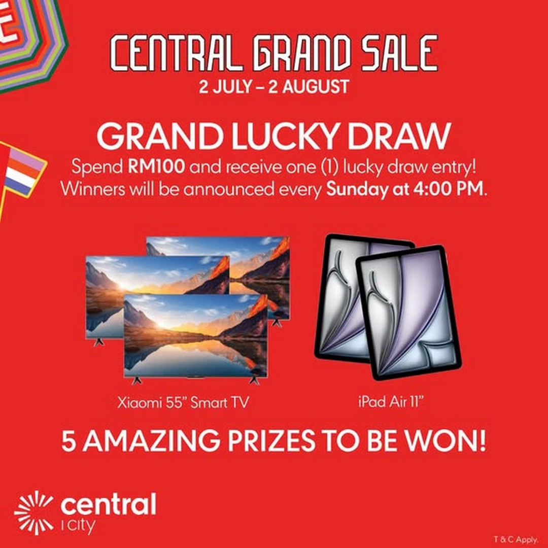 Central-i-City-Central-Grand-Sale-Promotion-1 2 July – 2 August 2026: Central i-City Central Grand Sale Promotion – Shop, Win Instant Cash Vouchers, Xiaomi 55" Smart TV and iPad Air in This Exciting Shopping Event