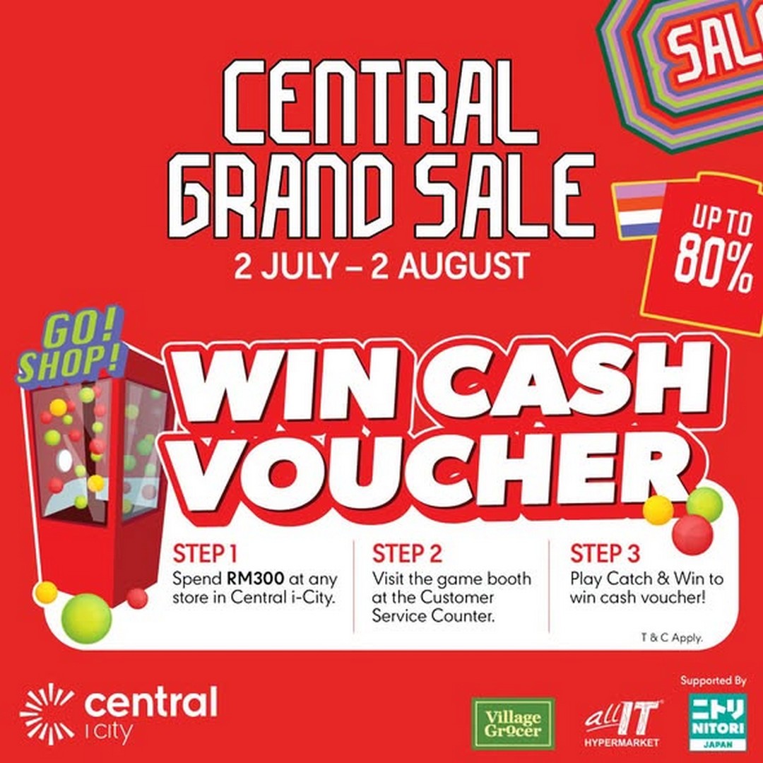 Central-i-City-Central-Grand-Sale-Promotion 2 July – 2 August 2026: Central i-City Central Grand Sale Promotion – Shop, Win Instant Cash Vouchers, Xiaomi 55" Smart TV and iPad Air in This Exciting Shopping Event