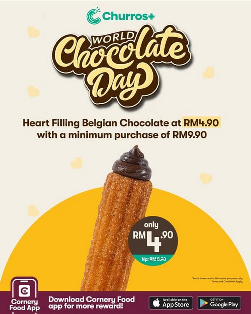 Churros-Plus-Malaysia-World-Chocolate-Day-One-Day-Only-Promotion 7 July 2026: Churros Plus Malaysia, World Chocolate Day One-Day Only Promotion, Heart Filling Belgian Chocolate Deal at RM4.90