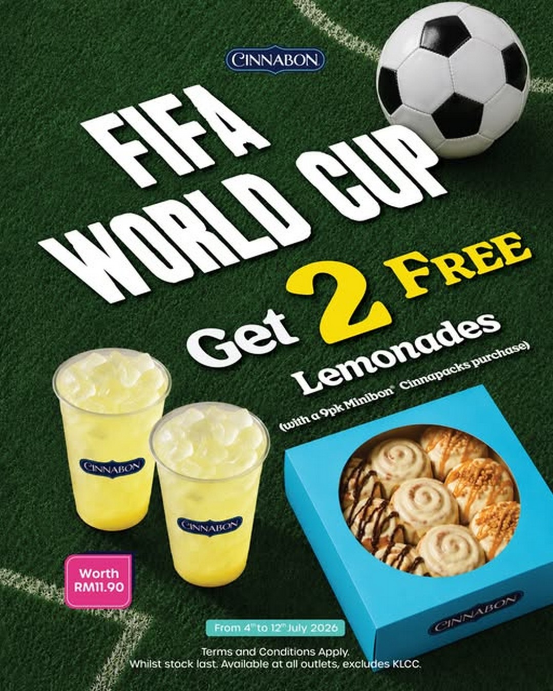 Cinnabon-Malaysia-FIFA-World-Cup-Promotion 4–12 July 2026: Cinnabon Malaysia FIFA World Cup Promotion – Enjoy a 9-Piece Minibon Cinnapack with 2 FREE Lemonades Worth RM11.80