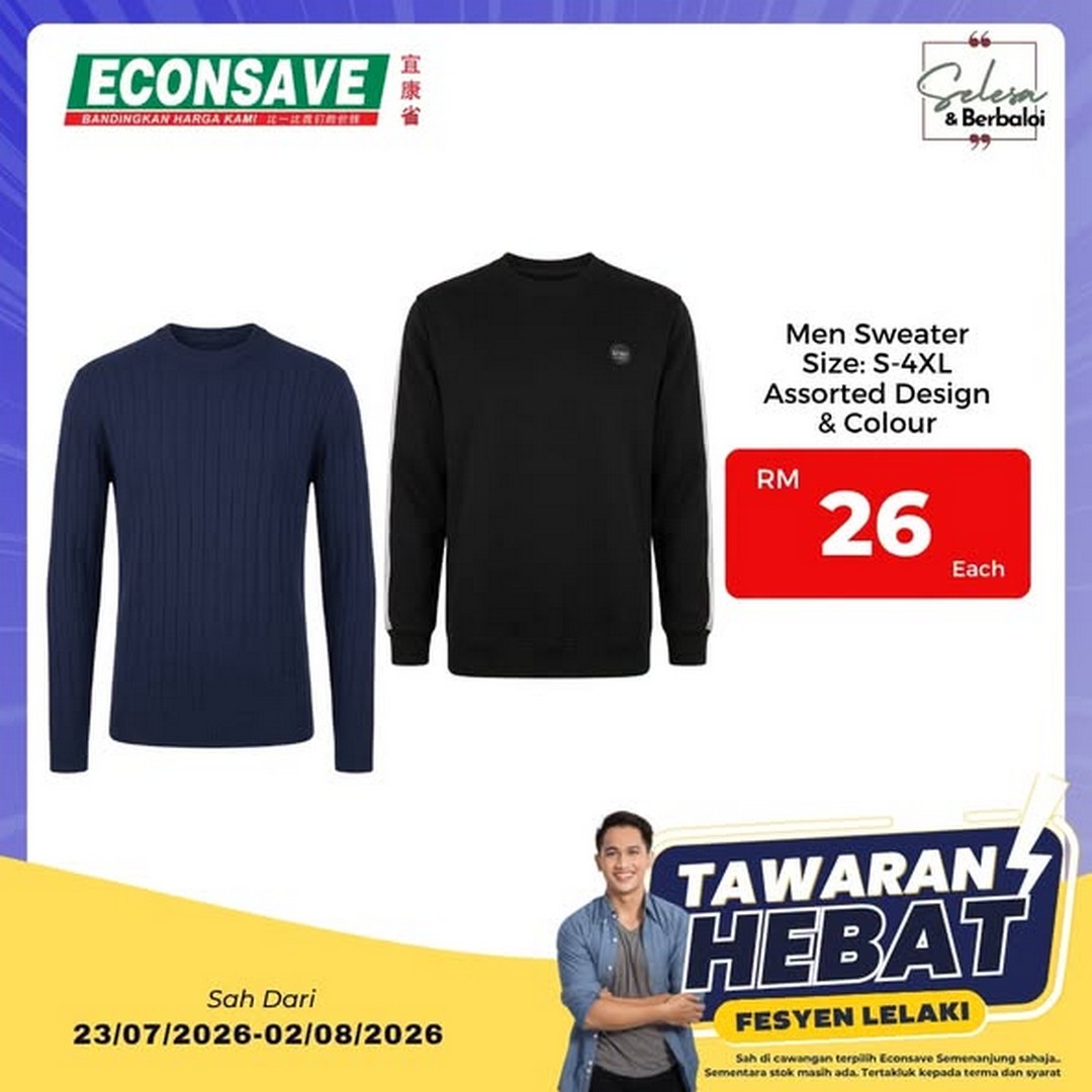 Econsave-Malaysia-Mens-Fashion-Promotion-1 23 July–2 August 2026: Econsave Malaysia Men's Fashion Promotion – Affordable Everyday Clothing Deals at Selected Semenanjung Malaysia Stores