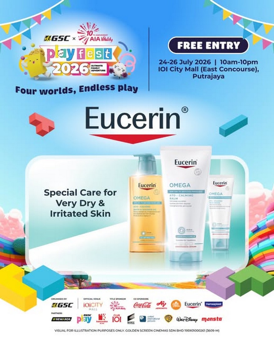Eucerin-PlayFest-Free-Sample-Giveaway-at-IOI-City-Mall 24-26 July 2026: Eucerin PlayFest Free Sample Giveaway at IOI City Mall – Family Skincare Promotion with FREE Mini Omega Balm