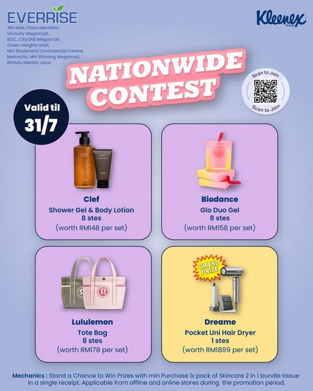 Everrise-Kleenex-Nationwide-Contest-Promotion Now till 31 July 2026: Everrise Kleenex Nationwide Contest Promotion – Buy Kleenex Skincare 2-in-1 Bundle Tissue and Stand a Chance to Win Exciting Prizes