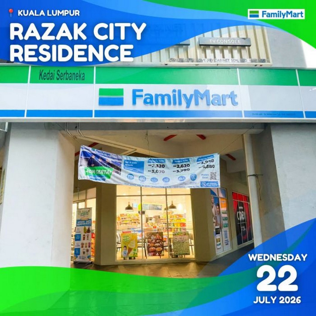 FamilyMart-Razak-City-Residence-Opening-Promotion 22 July-16 August 2026: FamilyMart Razak City Residence Opening Promotion: Enjoy 25% OFF Member Deals on Sofuto, Drinks and Coffee