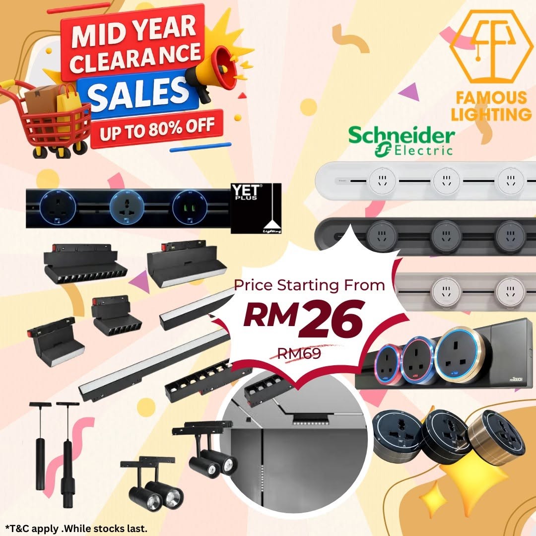 Famous-Lighting-Mid-Year-Clearance-Sale-Up-To-80-Off-12 6 July 2026 onwards: Famous Lighting: Mid Year Clearance Sale Up To 80% Off Premium Home Lighting & Ceiling Fan Deals in Nilai 3