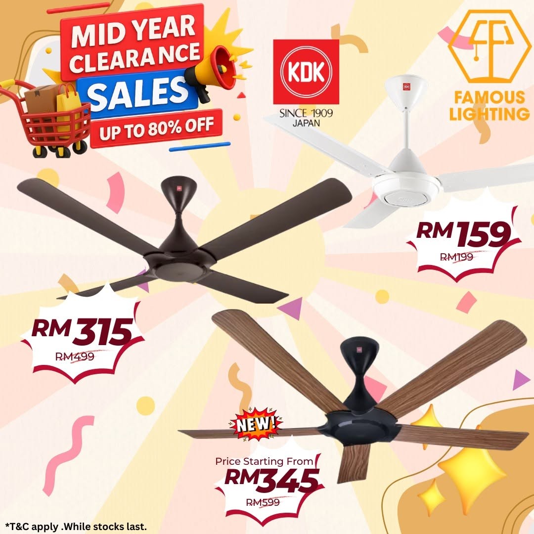 Famous-Lighting-Mid-Year-Clearance-Sale-Up-To-80-Off-7 6 July 2026 onwards: Famous Lighting: Mid Year Clearance Sale Up To 80% Off Premium Home Lighting & Ceiling Fan Deals in Nilai 3