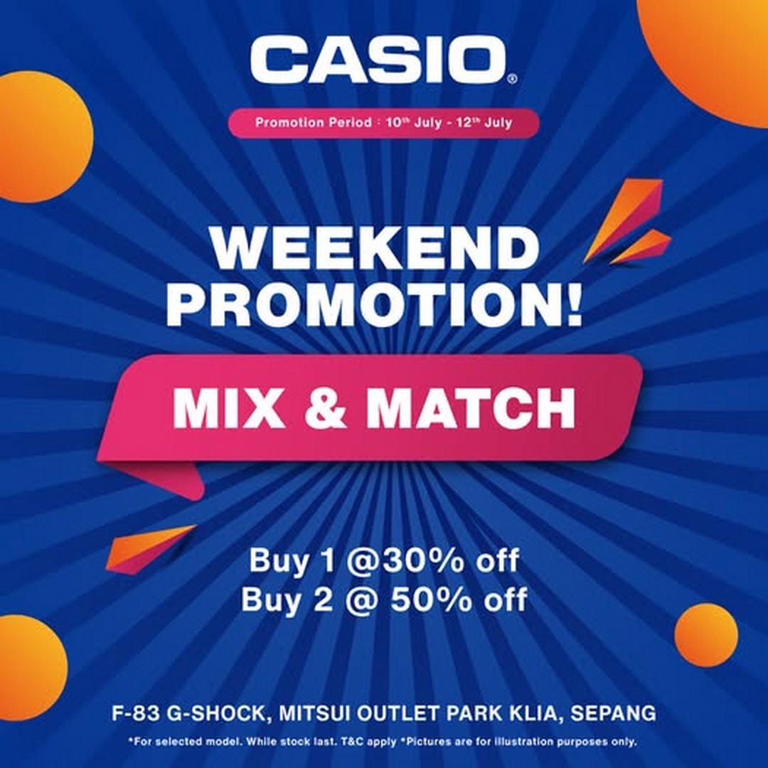 G-SHOCK-July-Special-Weekend-Promotion-at-Mitsui-Outlet-Park-KLIA-Sepang 10-12 July 2026: G-SHOCK July Special Weekend Promotion at Mitsui Outlet Park KLIA Sepang – Enjoy Up to 50% OFF Selected Watches Sale