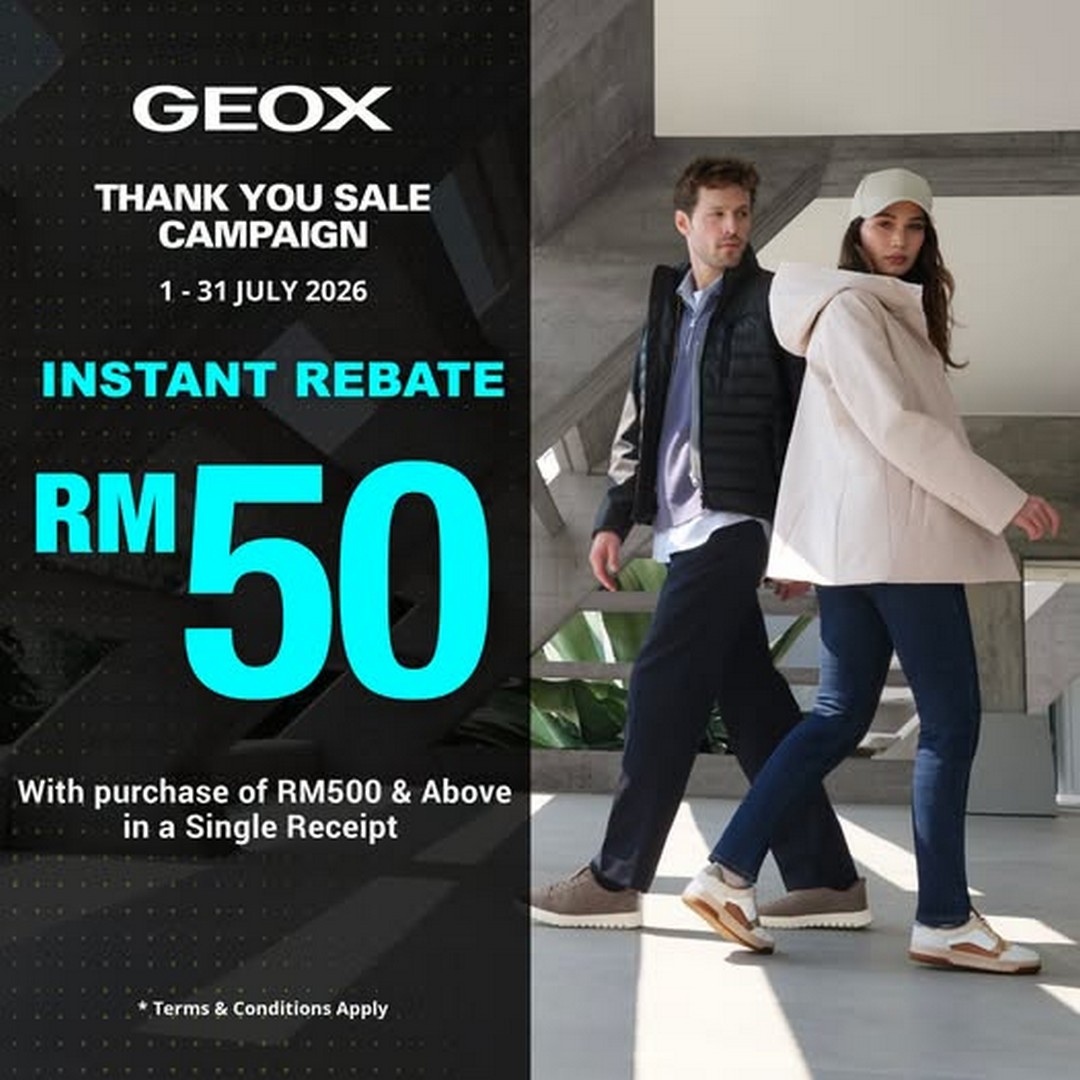 GEOX-Super-Outlet-Sale-Promotion-with-RM50-Instant-Rebate 1–31 July 2026: GEOX Super Outlet Sale Promotion with RM50 Instant Rebate at Mitsui Outlet Park KLIA Sepang