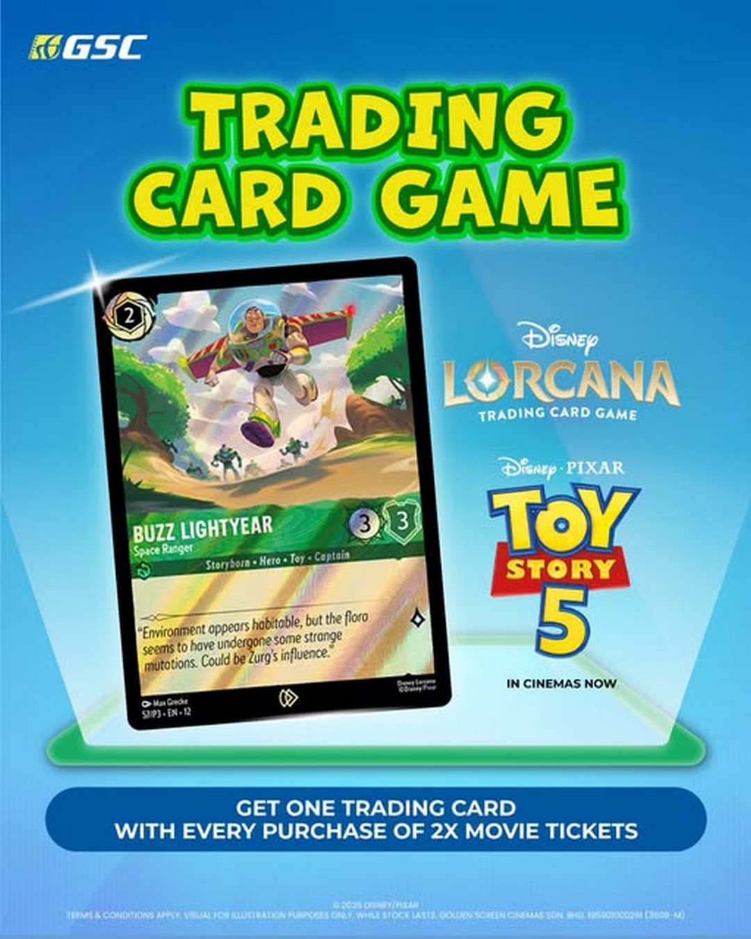 GSC-Toy-Story-5-Movie-Promotion-–-Get-a-FREE-Disney-Lorcana-Trading 3 July 2026 onwards: GSC Toy Story 5 Movie Promotion – Get a FREE Disney Lorcana Trading Card When You Buy 2 Movie Tickets at Selected Locations