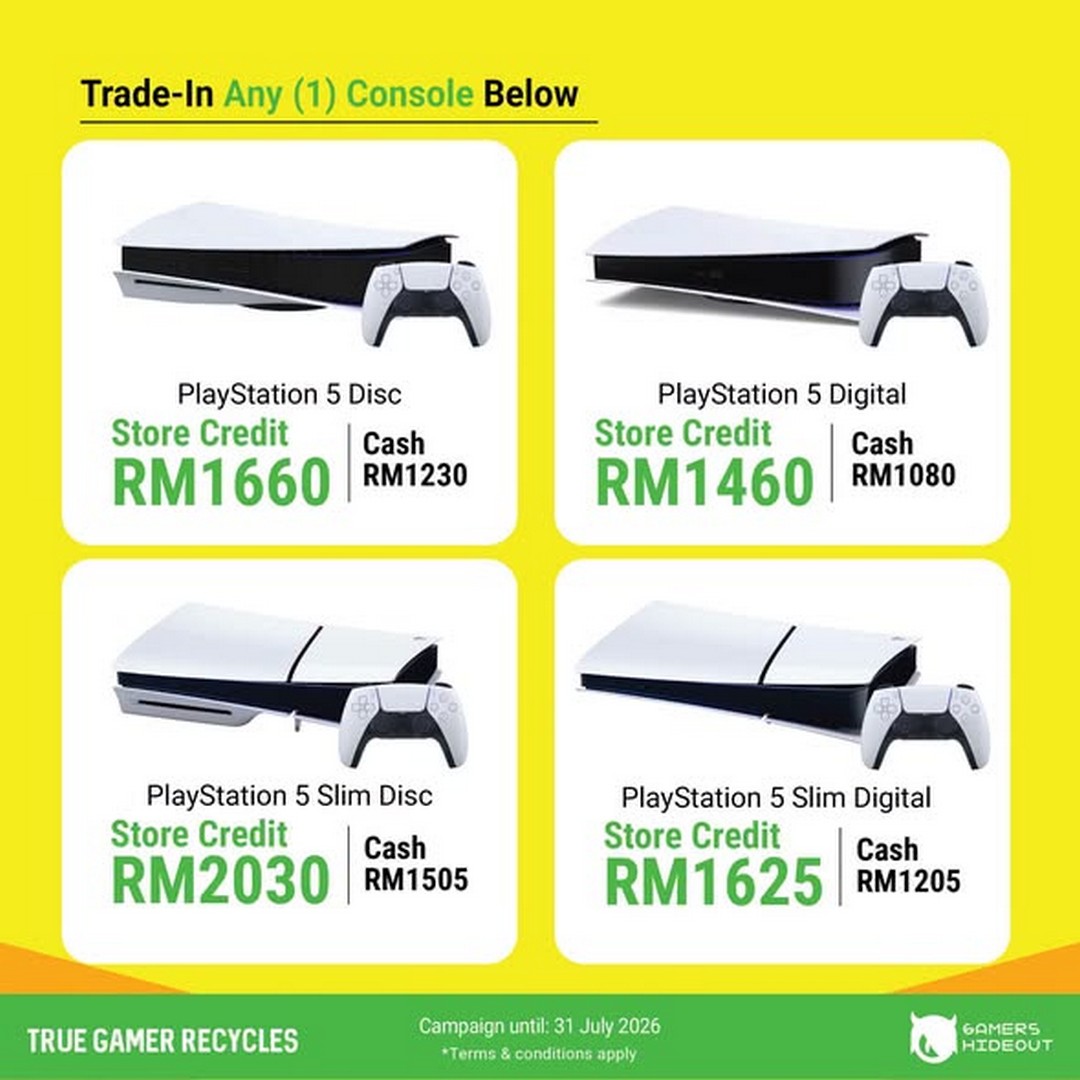 Gamers-Hideout-Trade-In-Promotion-3 6 July 2026 onwards: Gamers Hideout Trade-In Promotion – Upgrade Your PS4, PS5 or Nintendo Switch with High Trade-In Value Across Malaysia