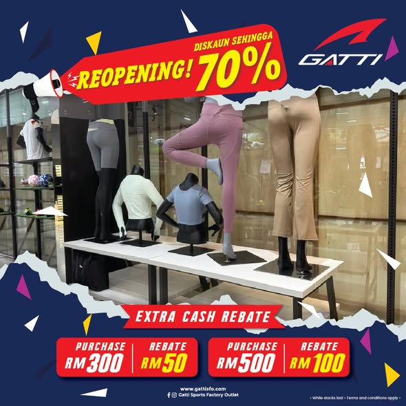 Gatti-Sports-Factory-Outlet-Sport-Design-Village-Reopening-Sale-3 17-19 July 2026: Gatti Sports Factory Outlet Sport Design Village Reopening Sale – Enjoy Limited-Time Discounts on Adidas Shoes and Sportswear Deals in Malaysia