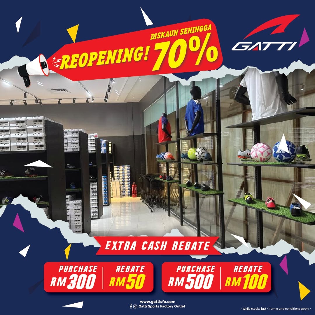 Gatti-Sports-Factory-Outlet-Sport-Design-Village-Reopening-Sale-6 17-19 July 2026: Gatti Sports Factory Outlet Sport Design Village Reopening Sale – Enjoy Limited-Time Discounts on Adidas Shoes and Sportswear Deals in Malaysia