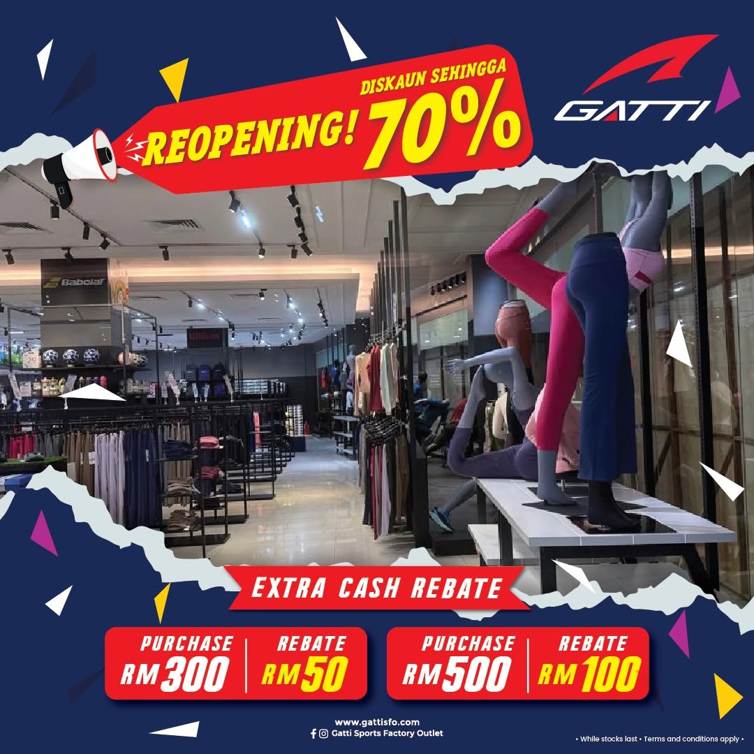 Gatti-Sports-Factory-Outlet-Sport-Design-Village-Reopening-Sale-7 17-19 July 2026: Gatti Sports Factory Outlet Sport Design Village Reopening Sale – Enjoy Limited-Time Discounts on Adidas Shoes and Sportswear Deals in Malaysia