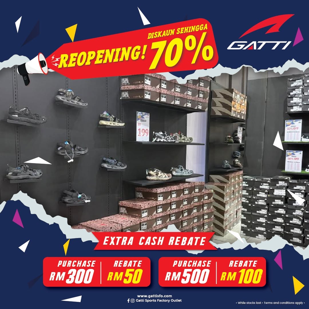 Gatti-Sports-Factory-Outlet-Sport-Design-Village-Reopening-Sale-9 17-19 July 2026: Gatti Sports Factory Outlet Sport Design Village Reopening Sale – Enjoy Limited-Time Discounts on Adidas Shoes and Sportswear Deals in Malaysia