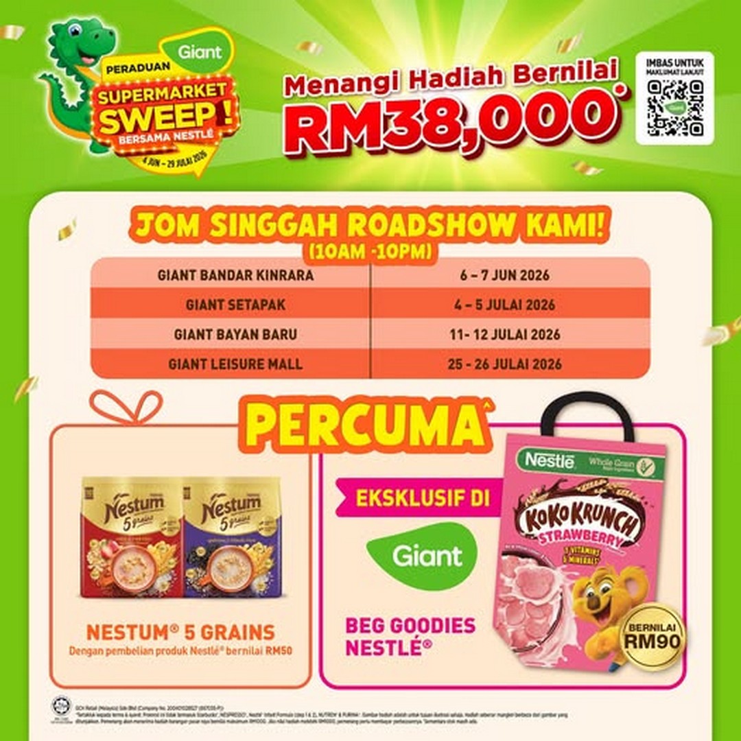 Giant-Malaysia-Nestle-Supermarket-Sweep-Promotion 11-12 July 2026: Giant Malaysia Nestlé Supermarket Sweep Promotion at Giant New Bayan – Shop Selected Nestlé Products, Win Prizes Worth Up to RM38,000