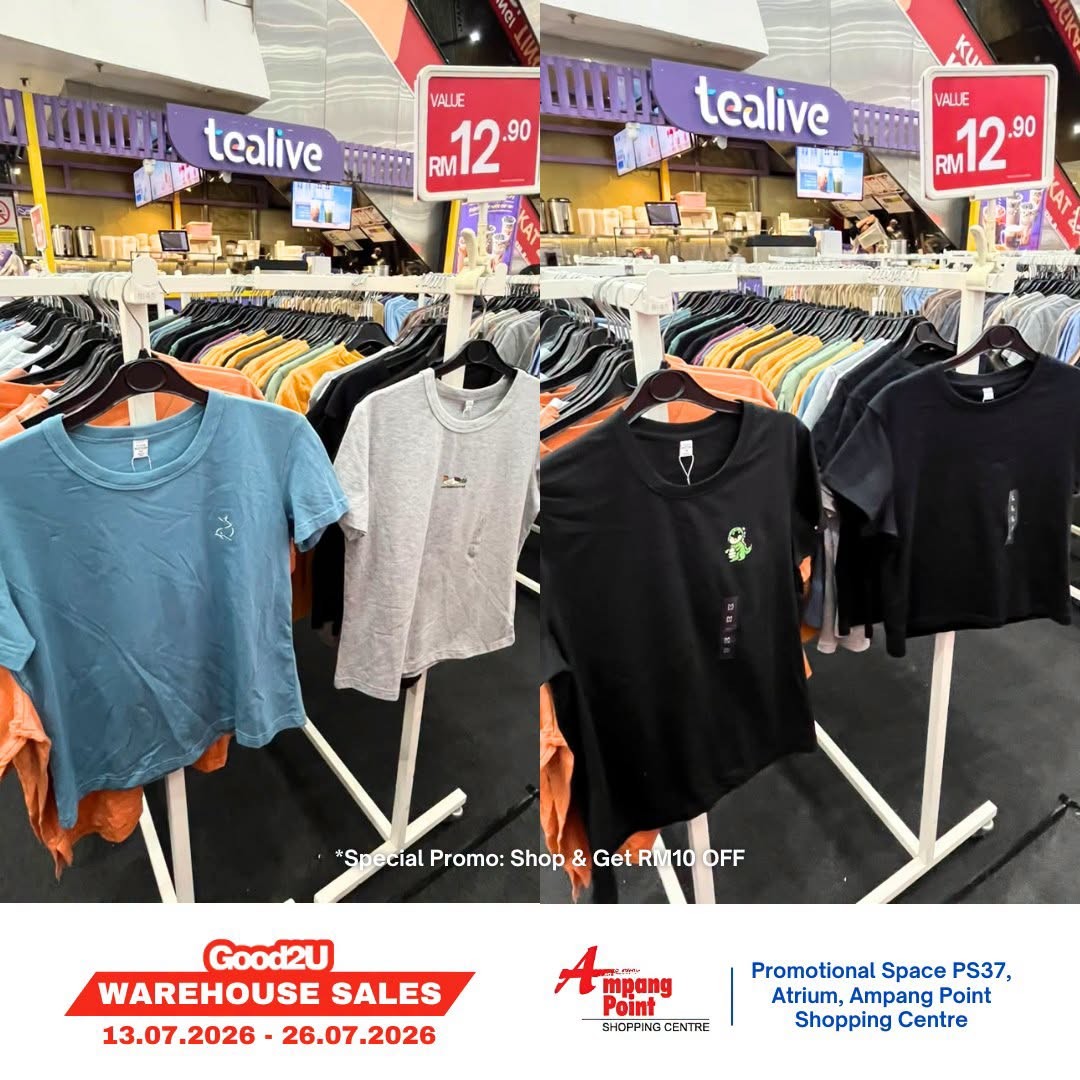 Good2U-Warehouse-Sale-Promotion-at-Ampang-Point-Shopping-Centre-4 13-26 July 2026: Good2U Warehouse Sale Promotion at Ampang Point Shopping Centre with Sportswear, Menswear, Womenswear and Kids’wear from RM5+
