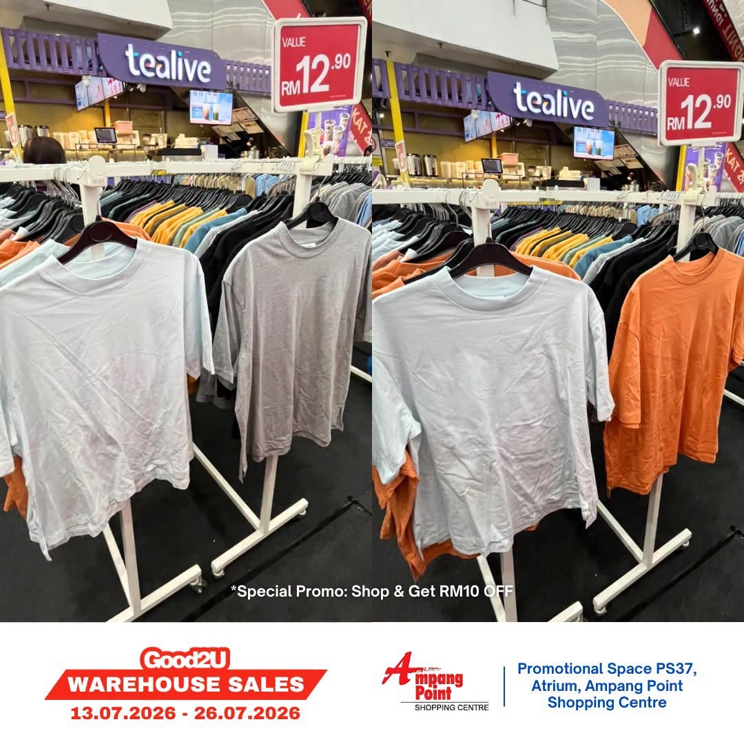 Good2U-Warehouse-Sale-Promotion-at-Ampang-Point-Shopping-Centre-5 13-26 July 2026: Good2U Warehouse Sale Promotion at Ampang Point Shopping Centre with Sportswear, Menswear, Womenswear and Kids’wear from RM5+