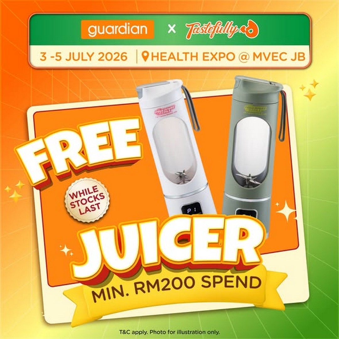 Guardian-Malaysia-Happy-Hour-Deals-at-Health-Expo-MVEC-JB-1 3–5 July 2026: Guardian Malaysia Happy Hour Deals at Health Expo MVEC JB – Exclusive Promotion with Free Juicer, Free Luggage and Lucky Draw Worth RM17,500