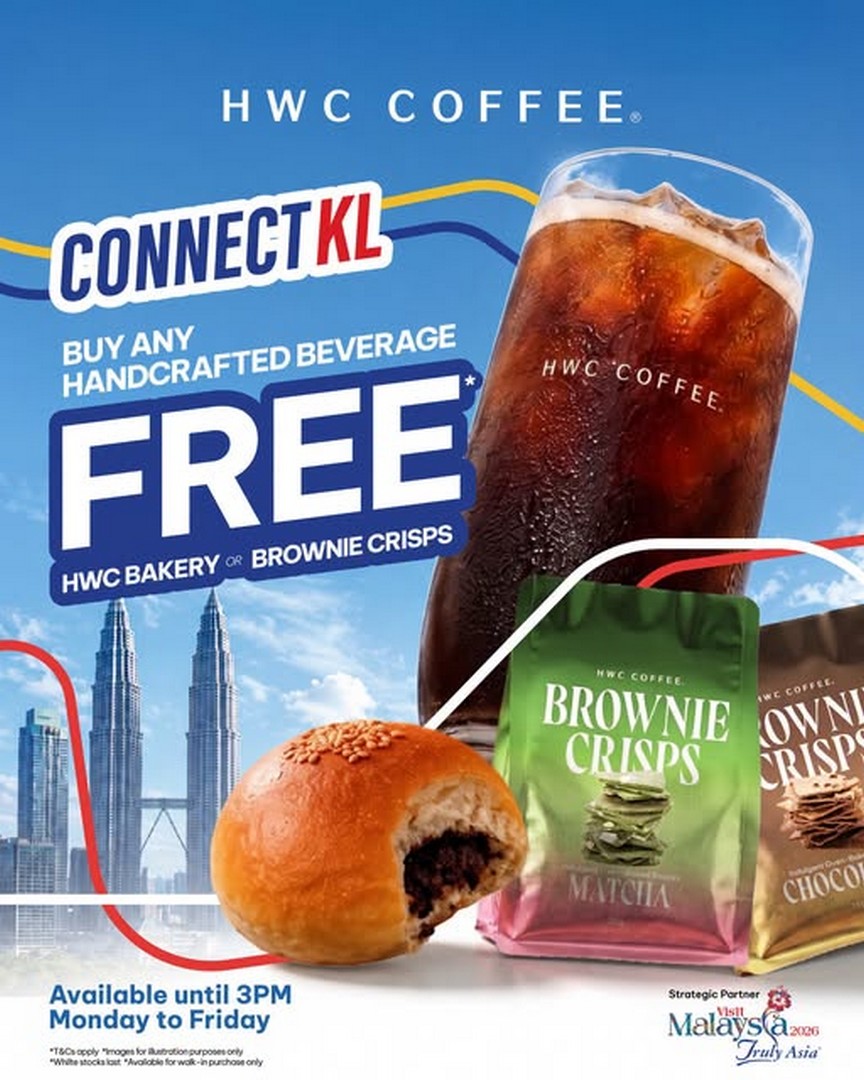 HWC-Coffee-Malaysia-FREE-Bakery-or-Brownie-Crisps-Promotion 2–31 July 2026: HWC Coffee Malaysia FREE Bakery or Brownie Crisps Promotion with Any Handcrafted Beverage at Selected Klang Valley Stores