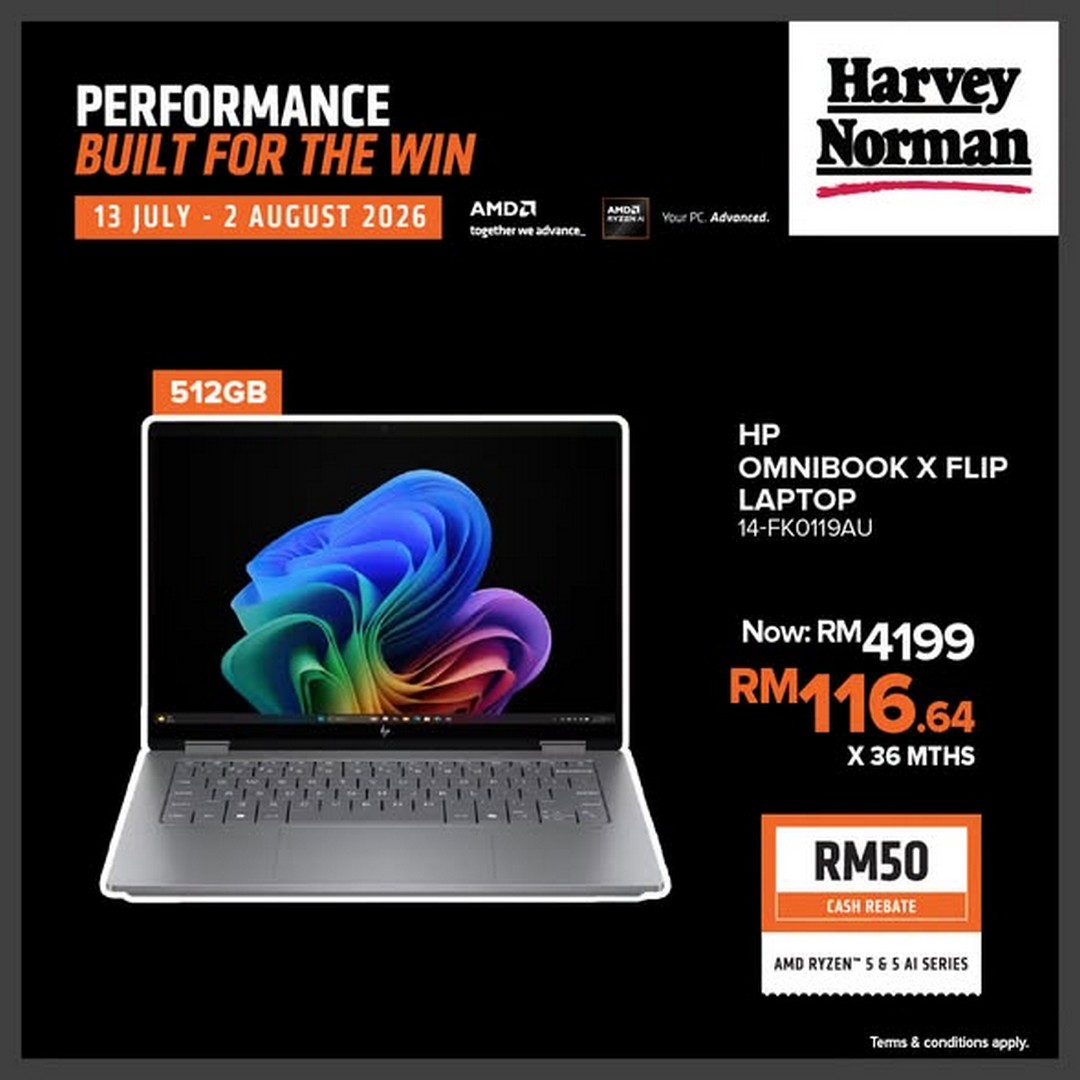 Harvey-Norman-Malaysia-AMD-Ryzen-Laptop-Promotion-2 13 July – 2 August 2026: Harvey Norman Malaysia AMD Ryzen Laptop Promotion – Enjoy Up to RM90 Cash Rebate on Selected AMD Ryzen & AI Series Laptops