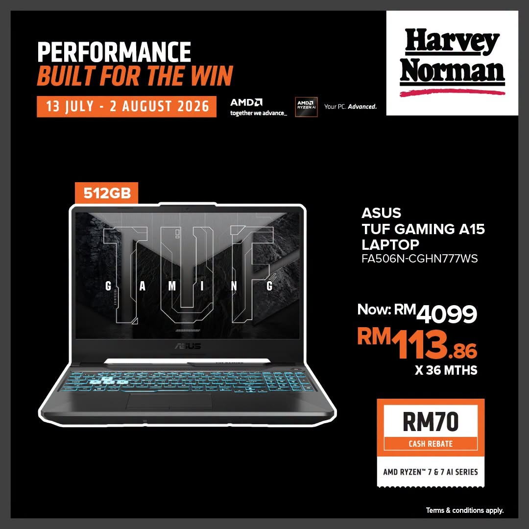 Harvey-Norman-Malaysia-AMD-Ryzen-Laptop-Promotion-4 13 July – 2 August 2026: Harvey Norman Malaysia AMD Ryzen Laptop Promotion – Enjoy Up to RM90 Cash Rebate on Selected AMD Ryzen & AI Series Laptops